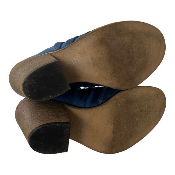 Free People Size 37 US 6 Blue Hybrid Strappy Heel Ankle Boots Booties Zip - Picture 6 of 8